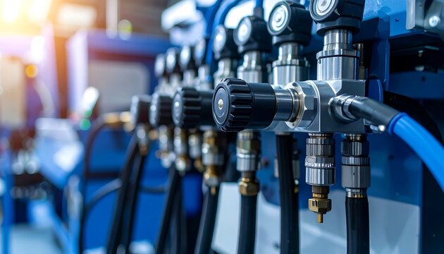 Close-up industrial machinery components