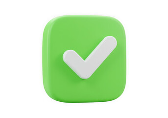 Green check mark icon isolated on transparent background