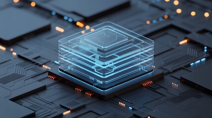 digitization process ,A digital stack of documents glows with blue light, symbolizing electronic data storage and futuristic information technology.