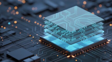 digitization process ,A digital stack of documents glows with blue light, symbolizing electronic data storage and futuristic information technology.