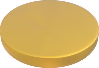 Round gold coin, empty, falling or flying money, minimalistic icon.