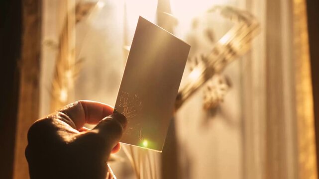 Hand holding photo sunlight