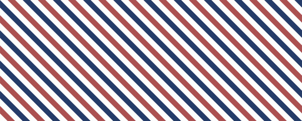 Red and blue diagonal lines seamless pattern abstract. Barbershop vintage texture. EPS 10