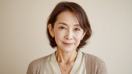 女性が上品にほほえむシニア肖像