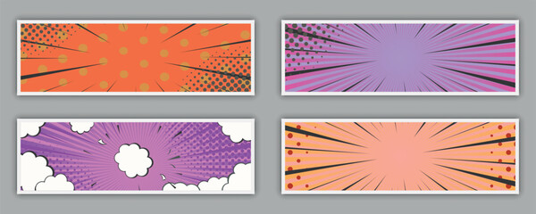 Comic book and manga speed lines. Explosion background. Vector illustration