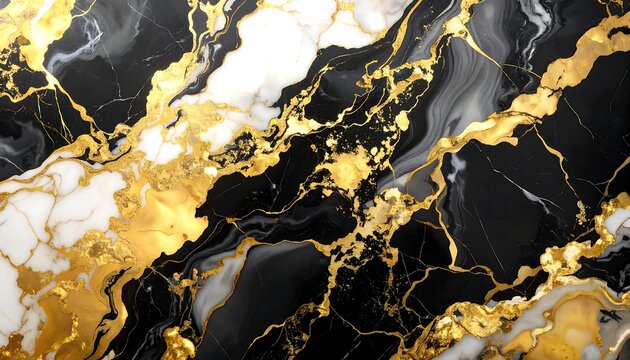 Abstract marble design with gold accents