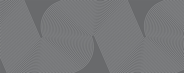 Abstract track with curves from black curved parallel lines on a white background. Trendy vector background