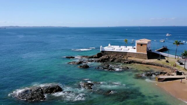Aerial view of forte de santo antnio alm do carmo in salvador, bahia, brazil