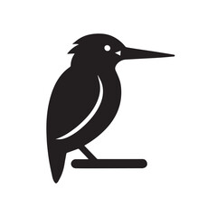 vector illustration of a black kingfisher.