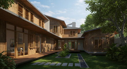 Fototapeta premium A house designed to maximize natural ventilation in the heat