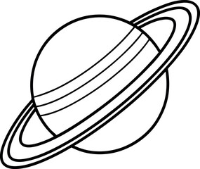 planet saturn with surreal rings illustration on transparent background © Sova