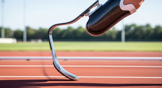 A focused view of a running blade, symbolizing human achievement and overcoming limitations on an