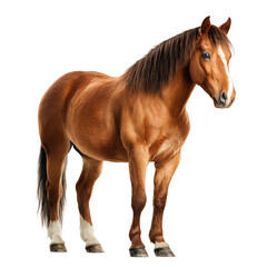 Obraz premium Chestnut horse standing studio portrait isolated on transparent background