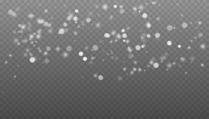 Subtle white and silver bokeh background. Abstract winter wallpaper. Falling Snow © Iryna