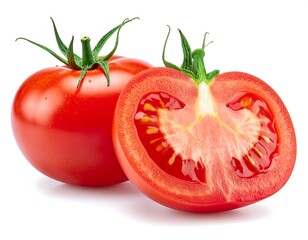 Fresh tomatoes, whole and halved