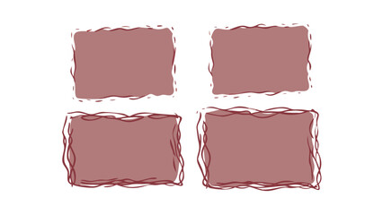 Four rectangular shapes with wavy borders arranged in a square on a white background visual art
