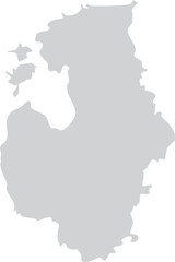 Solid Grey Silhouette Map of the Baltic Region