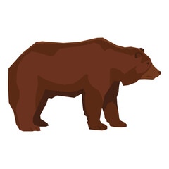 Stylized brown bear illustration in profile view, a powerful symbol of wilderness and nature