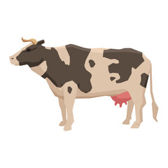 Illustration of a black and white cow standing in profile, showcasing its farm characteristics