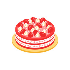 Delicious strawberry cake illustration perfect for celebrations, birthdays, and sweet moments