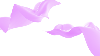 Abstract purple shapes flow dynamically against a stark art on transparent background