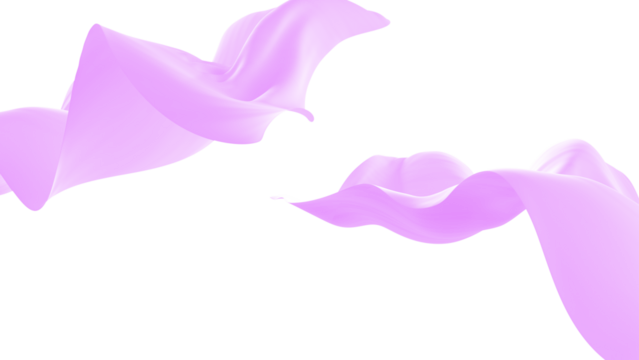 Abstract purple shapes flow dynamically against a stark art on transparent background