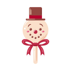 Cheerful Snowman Lollipop A Delightful Winter Treat Design Perfect for Celebrations