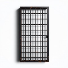 Vintage Metal Grate Door with Decorative Grid Patterns and Lock
