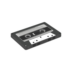 Fototapeta premium Vintage audio cassette tape with magnetic ribbon visible on a white background a nostalgic music recording medium