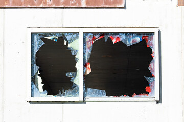 Smashed windows and vandalism after culprits trespassed on private property.
