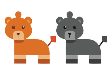 Needle felted animals, soft sculptures. These vector pictograms of a  graphic, design, vector, kawaii, adorable, animal, cartoon, cute, character, illustration