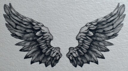 Detailed grey wings graphic design