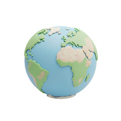 Naklejka premium A toy globe of the earth isolated on transparent background