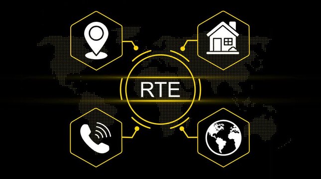 Global Connectivity Network Communication Technology Digital World Map Icons Home Phone Location Globe Data Transfer Connections