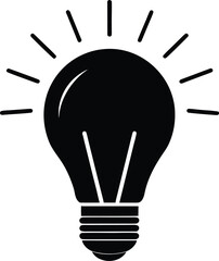 Yellow Light Bulb Glowing Bright Transparent Background