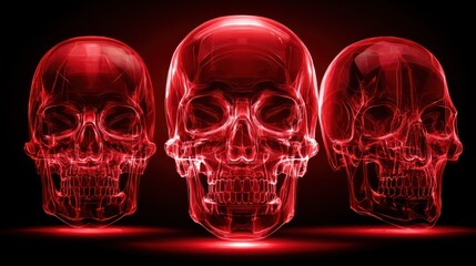 Red skull trio illustration