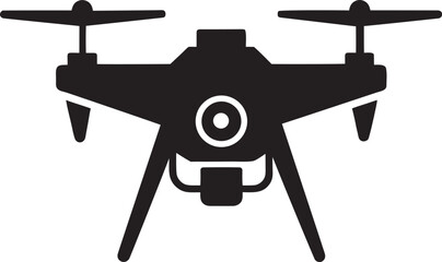  silhouette of drone with camera icon .eps
