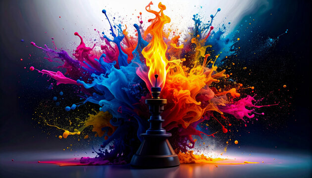 Silhouette of Bunsen Burner on White Background. Science concept. Generated Image