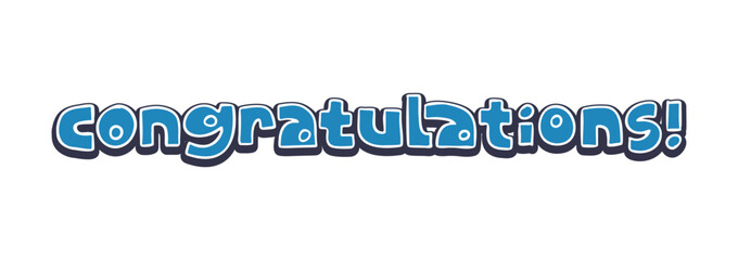 congratulations banner hand drawn text lettering, congrats message