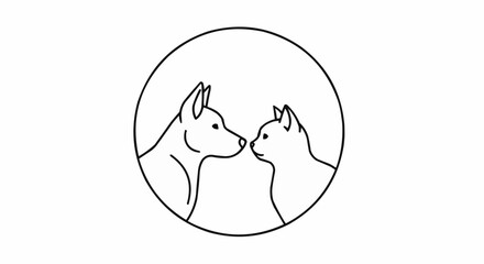 World animal day  october 4 dog and cat vector illustration pet care animal adoption veterinary clinic logo design friendly pets concept vector