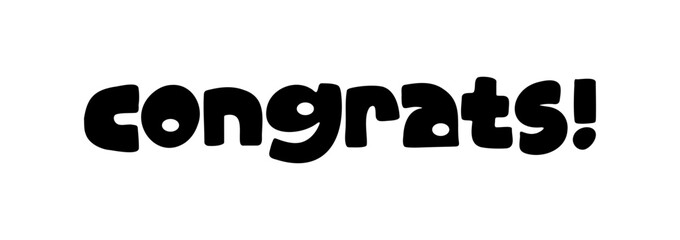 congrats banner hand drawn text lettering, congratulations message