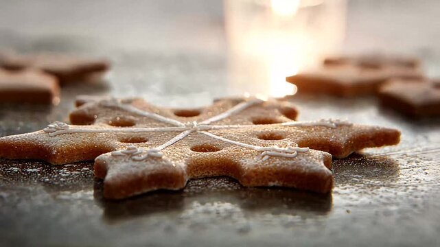 Gingerbread cookie design closeup