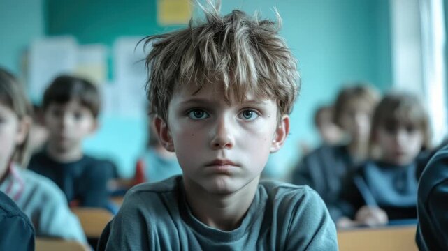 Students at School Desks