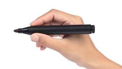 Hand holding a black marker