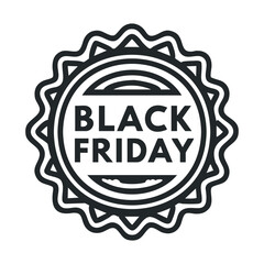Special offer for Black Friday sale with decorative badge design. Vector black icon