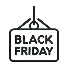 Black Friday special sale sign for retail stores and shopping. Vector black icon