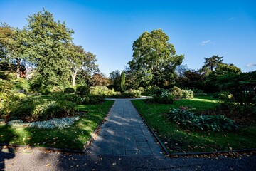 Chester, England, United Kingdom - September 21, 2025
- Downtown Chester in the Cheshire region of England as seen from the area near the city walls and the Roman Ruins.  The area features Roman Ruins