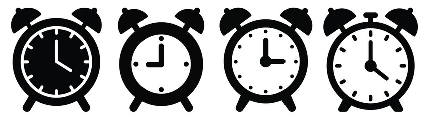 alarm Icon Set, Vector illustration