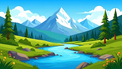 Scenic mountain river landscape