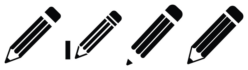 pencil Icon Set, Vector illustration